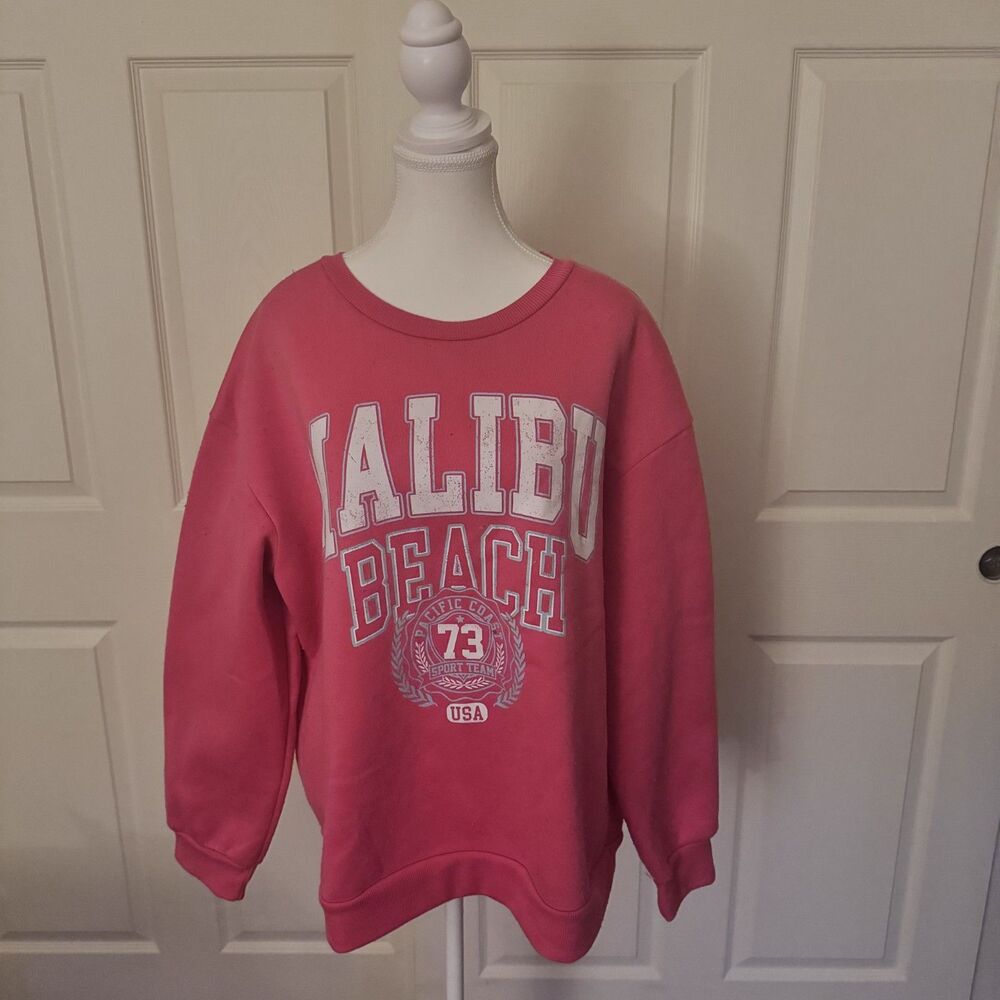 Pink Malibu Graphic Pullover Sweatshirt XL